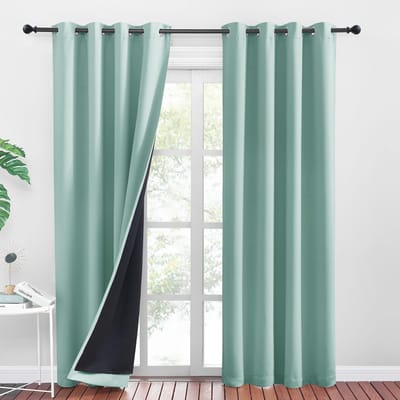 Dailygoods- Verduisteringsgordijnen 100% Volledige Verduistering - Dubbel Gordijnen - Thermische Isolatie - 2 Stuks - 140x245cm - Veiligheidswaarschuwing - Gordijnpanelen