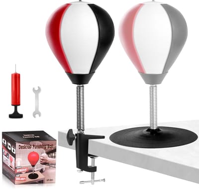 Dailygoods - NZQXJXZ Bokszak voor op het bureau, punchingbaltafel met supersterke zuignap en tafelklem voor bureau en toonbank, grappig cadeau voor vrienden of collega's