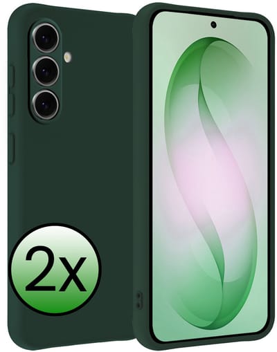 Hoesje 2 Stuks - Geschikt voor Samsung Galaxy S26 - Sterk & Shockproof - Case Siliconen - Back Cover - Telefoon Hoes - Donkergroen