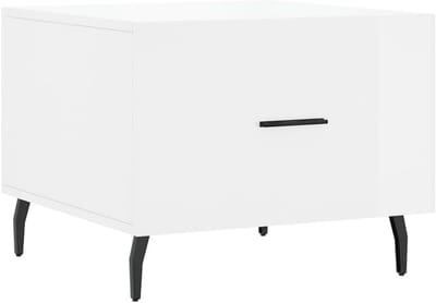Kleine Vierkante Salontafel Hoogglans Wit - bijzettafel voor woonkamer