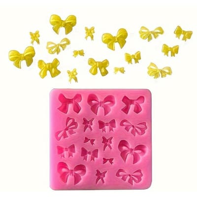 1 moule en silicone pour nœud papillon, décor DIY, moule en silicone pour argile à démoulage facile, gadgets, outils d'artisanat, fournitures d'art rose