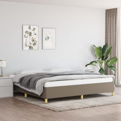 vidaXL - Bedframe - zonder - matras - stof - taupe - 200x200 - cm