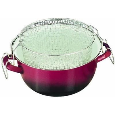 Friteuse avec marmite - IBILI - Volcn - 24 cm - Acier émaillé vitrifié - Tous feux dont induction