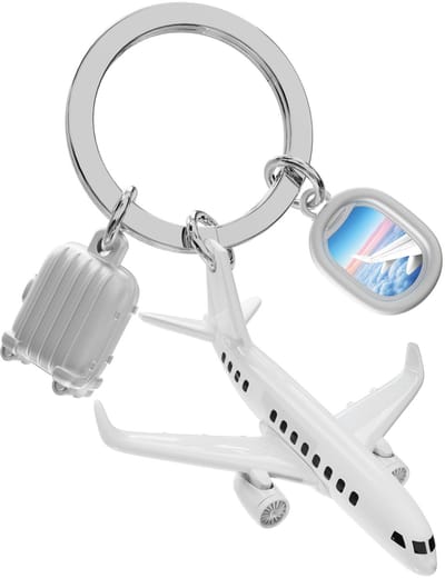 Metalmorphose Sleutelhanger Vliegtuig, Koffer en vliegtuigraam voor de echte reisliefhebber