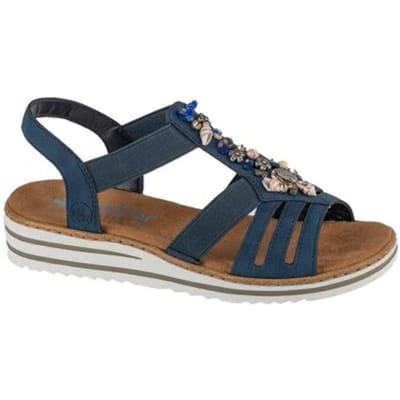 Rieker Sandalen V0649, Dames marineblauwe Sandalen 41 Vloot