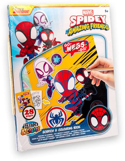 Spiderman Kras en kleurboek met kraspen - 28 pagina's