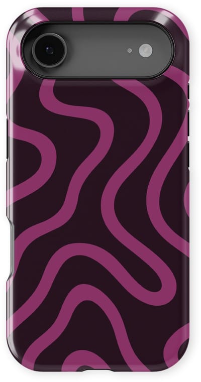 DripCase Curvy Lines Hoesje geschikt voor iPhone 17 Air | Backcover met Mag | Design Tough Case geschikt voor iPhone 17 Air Velvet Mood