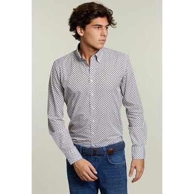 River Woods Slim Fit Fantasy Shirt Multi Size: S | Casual Shirts Outlet | Heren | Wit