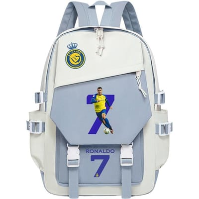 Voetballer C Luo Perifere Print Trend Schooltas Middelbare School Studenten Grote Capaciteit Rugzak met Rugsteun No specifications