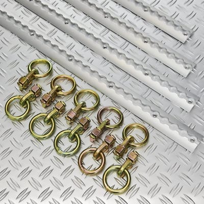 Datona® Bindrails (4 stuks) voor bedrijfswagens - 150 cm, inclusief 10 spanogen