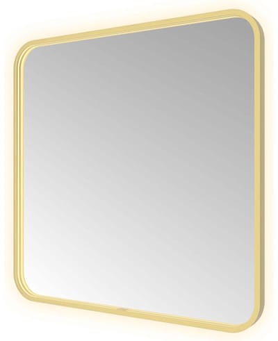 Hotbath &More SSQ80 Soft Square spiegel 80x80cm met verlichting, spiegelverwarming, kleurwissel, dimbaar en afstandsbediening geborsteld messing PVD