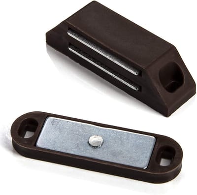 Magneetsluitingen bruin - Magneetsnappers kastdeur - Kasten sluiten - Flexibele montageplaat - 50 stuks - Bruin