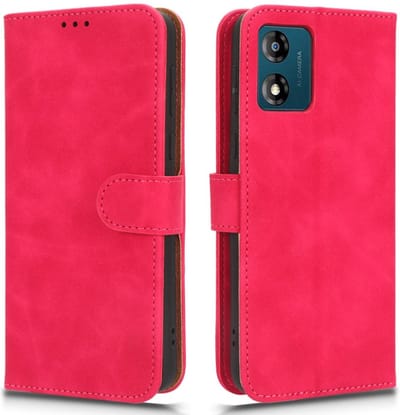 Coverup Hoesje - Geschikt voor Motorola Moto E13 Hoesje - Coverup Book Case - Roze