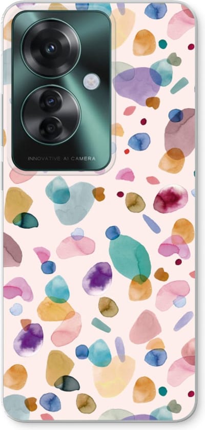 Case Company® - Hoesje geschikt voor Oppo Reno 11 F hoesje - Terrazzo Memphis - Soft Cover Telefoonhoesje - Bescherming aan alle Kanten en Schermrand