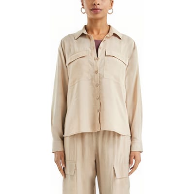 s.Oliver -qs Blouse Beige Size: 34 | Long-Sleeved Tops Outlet | Dames | Beige