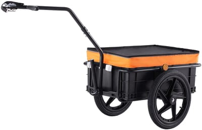 Novari Stevige Fietswagen - Fietskar - Bagagekar - Draagkracht 40 kg - 16'' wielen - Universele trekhaak - Opvouwbaar - Incl. hoes
