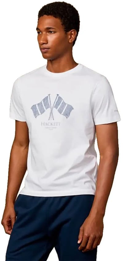 Hackett Heritage Flag T-shirt Met Korte Mouwen Wit L Man
