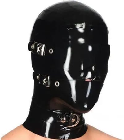 Red Parrot full latex bondage masker - 100% Latex - Gespen en riemen - Oogmasker - BDSM seks masker - Gezicht - Latex fetisj - Zeer hoge kwaliteit - Unisex