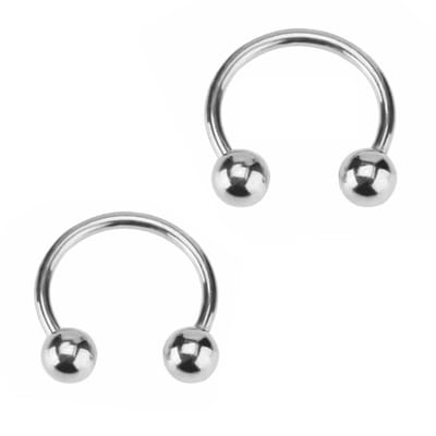 Fako Bijoux® - Circular Barbell Piercing - Hoefijzer - 10mm - Zilverkleurig - 2 Stuks