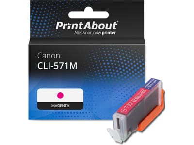 PrintAbout huismerk Inktcartridge CLI-571M Magenta Geschikt voor Canon