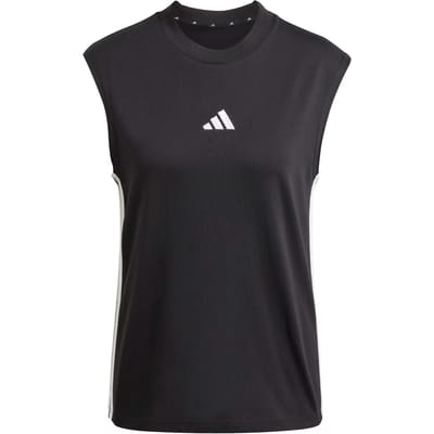 Adidas Essentials 3 Stripes Cotton Lifestyle Tank Mouwloos T-shirt Zwart 2XL Vrouw