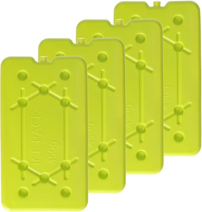 Plasticforte Koelelementen 450 gram - 4x - 14 x 25 x 1 cm - geel - Voor koelbox en koeltas