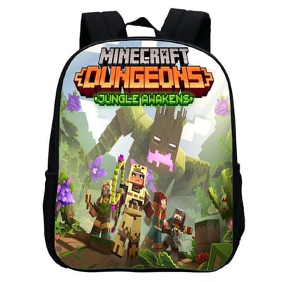 Sac d'école maternelle imprimé, Sac à dos dessin animé Minecraft 12 pouces, Léger et décontracté 12inch backpack