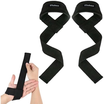 YYchan Lifting Straps - Krachttraining - Polsbanden - Deadlift - Anti-slip - Gripversterker - Zwart