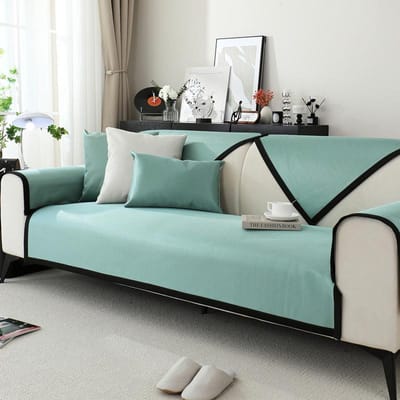 Coussin de Canapé en Soie Glacée Coussin d'Assise d'Été Housse de Canapé d'Été Coussin Rafraîchissant Coussin Coussin Antidérapant Couleur Unie 70*70cm