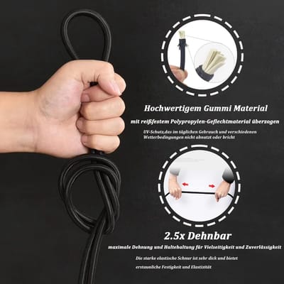 Bungee Cord Set van 4 Stuks, 100 cm Lange Verstelbare Spanners voor Bagage, Camping en Zeilen, Weerbestendig en UV-bestendig