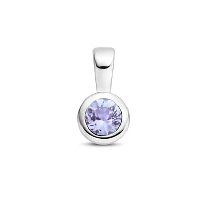 Hanger Met Geboortesteen Zilver Gerhodineerd