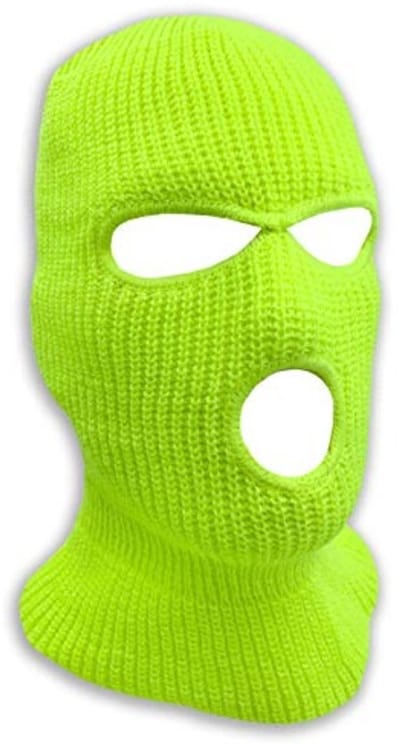 Bivakmuts - Gezichtsmasker - Balaclava - Mask - Helmmuts - Gebreid - Winddicht - Wintermasker - Ski/Motor/Outdoor masker - Nekwarmer/halswarmer - Universeel - Neon geel - Jonyx