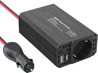 White-Label® Omvormer 12v 230v Zuivere Sinus - Spanningsomvormer - 300W - Zwart