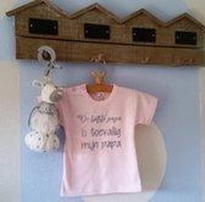 Shirtje baby roze meisje tekst papa eerste vaderdag De Liefste papa is toevallig mijn papa | korte mouw maat 104