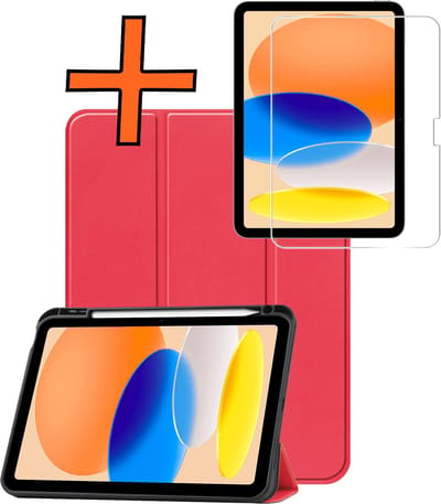 Hoesje - Geschikt voor Apple iPad A16/A18 (2025/2026) - 11 inch (11e & 12e generatie) - Met Screenprotector - Trifold Bookcase - Hard Cover Case - Met Uitsparing Geschikt voor Apple Pencil - Hardcover Book - Tablet Hoes - Kat