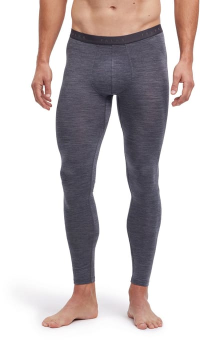 FALKE Daily ClimaWool Long sneldrogend wol lyocell broek van onderlaag heren grijs - maat S