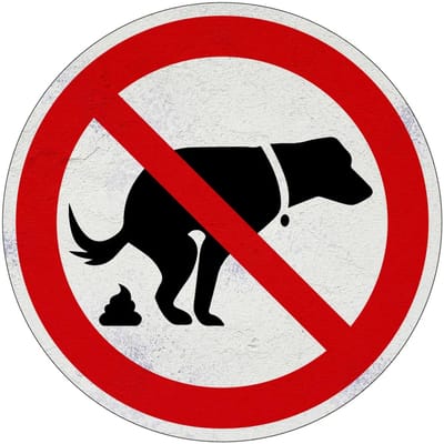 Verboden te poepen voor honden verbodsbord | Sign Again materiaal | 10 cm