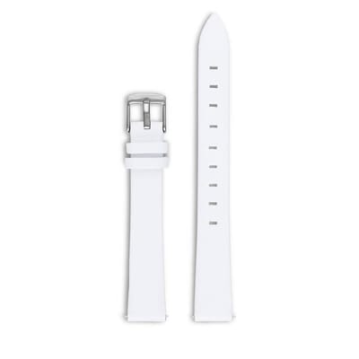 Violet Hamden Horlogeband Arctic White - Leer - Zilveren Gesp - 12mm