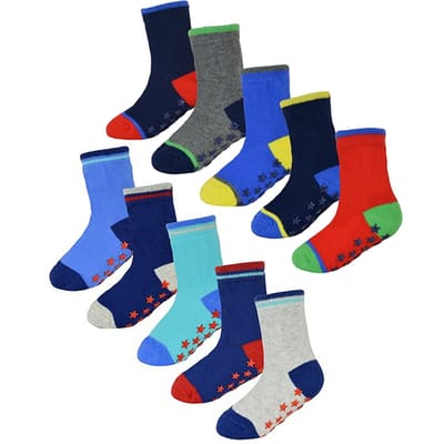 10 paar antislip katoenen babysokken voor jongens met sterren - Stijl 2