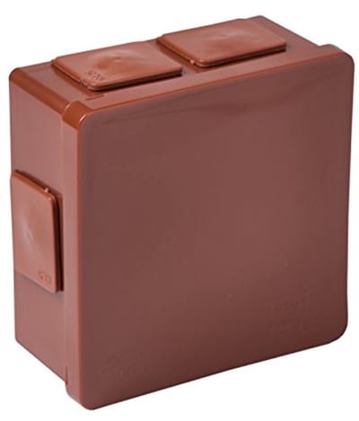 Aftakdoos vochtige ruimte - 86x86x40 mm - rubber schroefverbinding - verbindingsdoos bruin