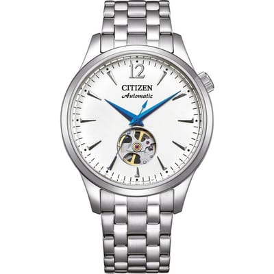 CITIZEN 50m waterdicht Automatisch Stalen Band 40mm herenhorloge witte wijzerplaat NH9131-73A wit