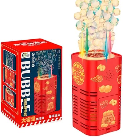 Home & Marker Automatische Bellenblaasmachine – Muziek en Lichtshow – Ideaal voor Feestjes en Kinderen - schiet bellen uit met geluid (incl. zeep) – Draagbaar Bellenblaas Speelgoed - BUBBLEXPLODER