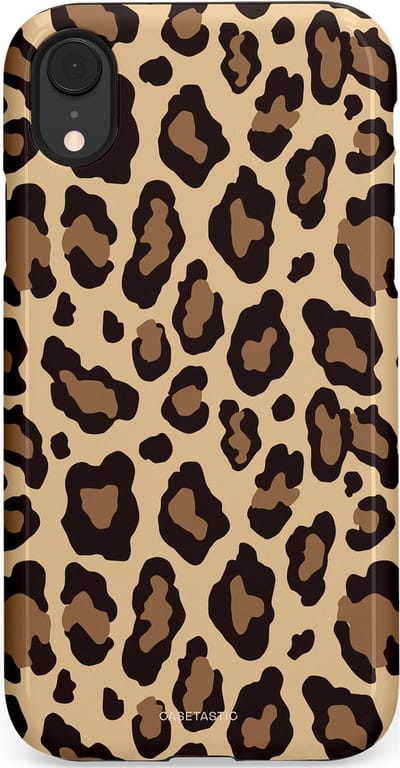 Casetastic hoesje geschikt voor Apple iPhone XR - Dubbellaagse bescherming - Wilde Panter - Fashion Case - Zwart Taupe Crème