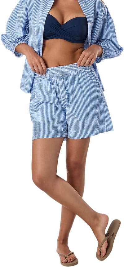 Seaside Marina Seersucker Damesshorts – Maat 38