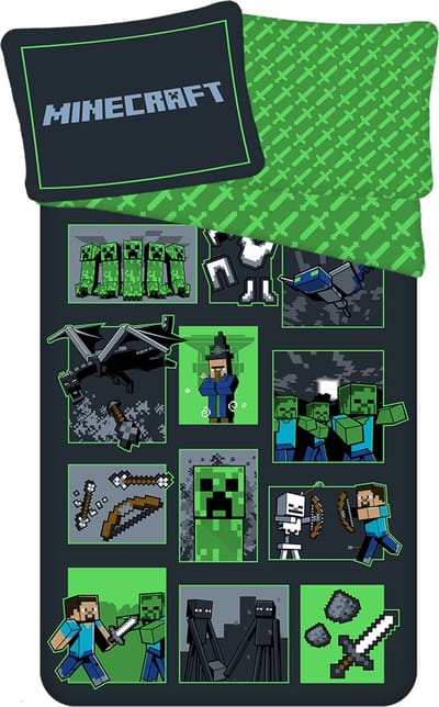 Minecraft Kinderkatoenen Beddengoed 140 cm x 200 cm OEKO-TEX
