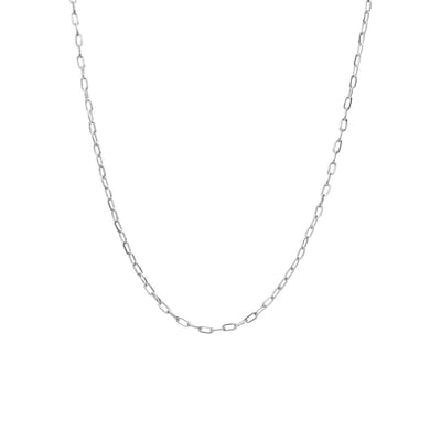 Lucardi Dames Stalen ketting closed forever 2mm - Ketting - Staal - Zilver - 45 cm