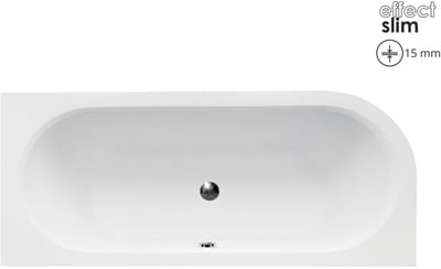 Badland AVITA SLIM hoekbad 150 x 75 cm rechts wit met styropor ombouw