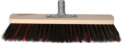 Buemag Bezemkop - Arenga/Elaston mix - zwart/rood - hard - hout - 40 cm - 26mm - straatbezem/buitenbezem - bezem