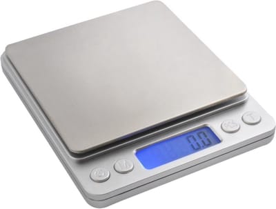 Beste Prijs keukenweegschaal - precisie weegschaal 0.1 tot 2 kg - keukenweegschaal oplaadbaar - usb oplaadbaar - zilver