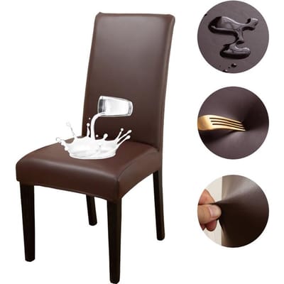 PU Leer stof effen kleur stoelhoes waterdicht Eetkamerstoelhoezen Hotel Banket bruiloft Stoelhoezen Stoelbeschermer universal size